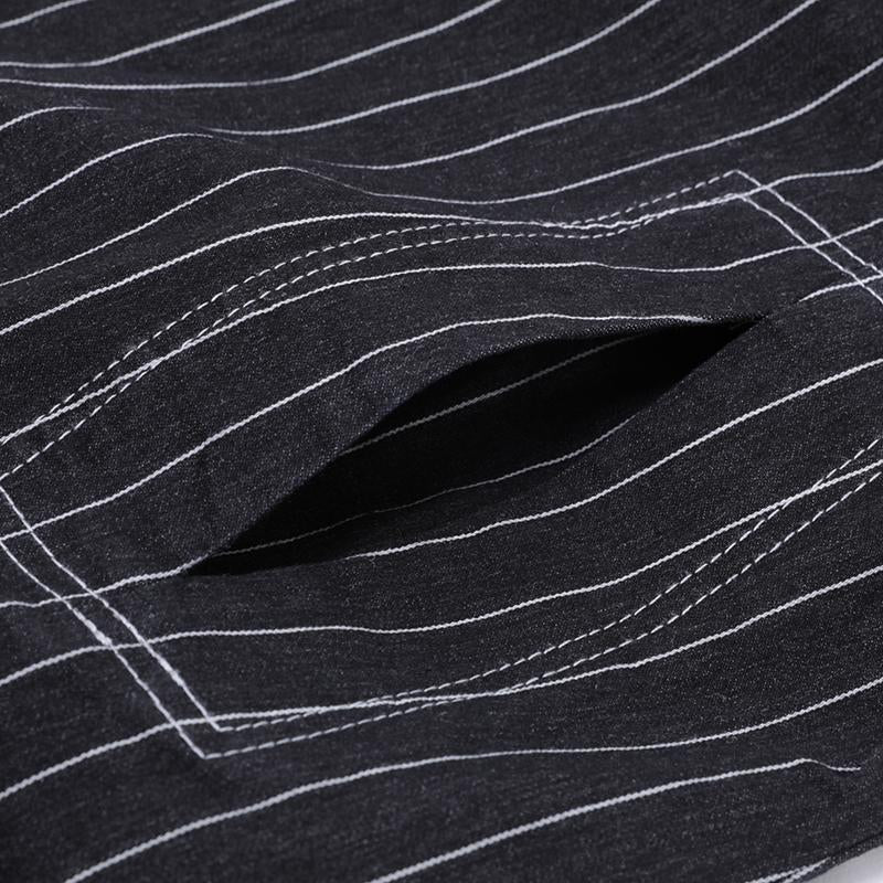 Women Spring Casual Striped Mid-Calf Cardigan Long Sleeve Loose Dress