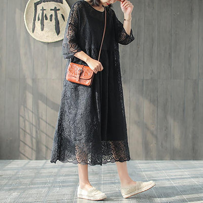 Women Spring Embroidery Vintage Loose Two Piece Set