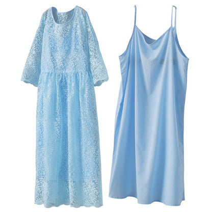 Women Spring Embroidery Vintage Loose Two Piece Set