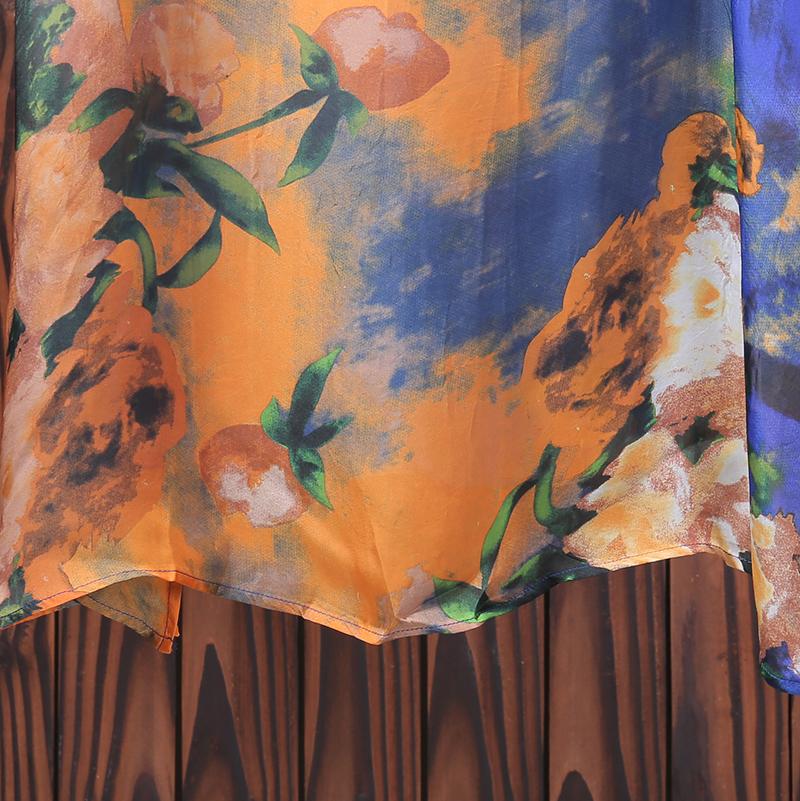 Women Spring Floral Print Chiffon Dress