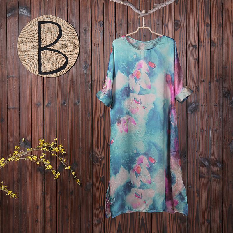 Women Spring Floral Print Chiffon Dress