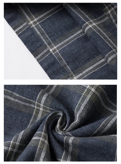 Women Spring Plaid Loose Casual Jumpsuit