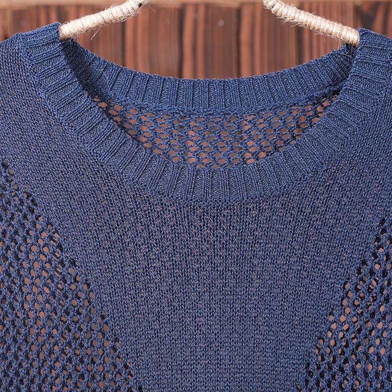 Women Spring Solid Split Loose Knitting Shirt