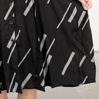 Women Stripe Splicing Casual Loose Dress
