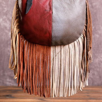 Women Stylish Contrast Tassel Shoulder Bag Crossbody