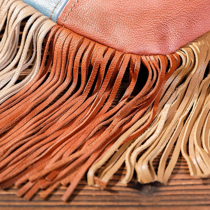 Women Stylish Contrast Tassel Shoulder Bag Crossbody