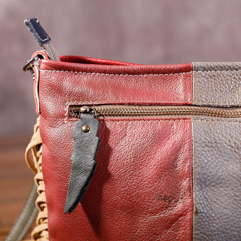 Women Stylish Contrast Tassel Shoulder Bag Crossbody