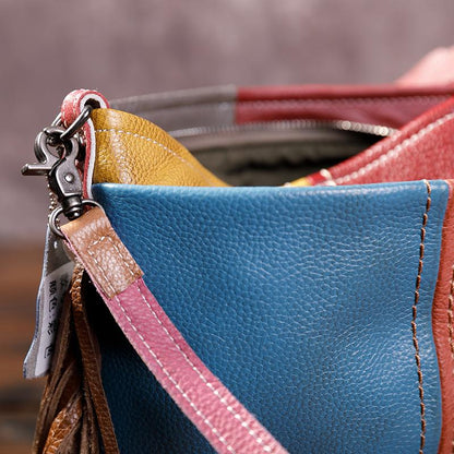 Women Stylish Contrast Tassel Shoulder Bag Crossbody