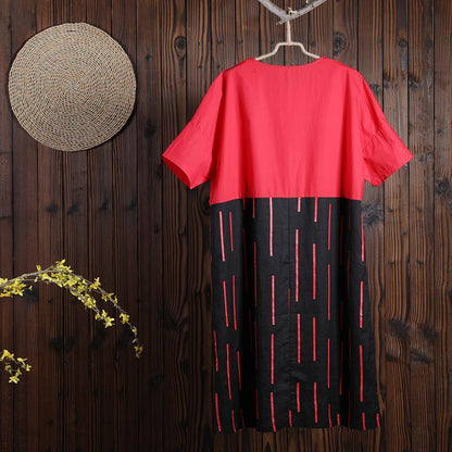 Women Summer Casual Other Mid-Calf Pullover Loose Short Sleeve Dress
