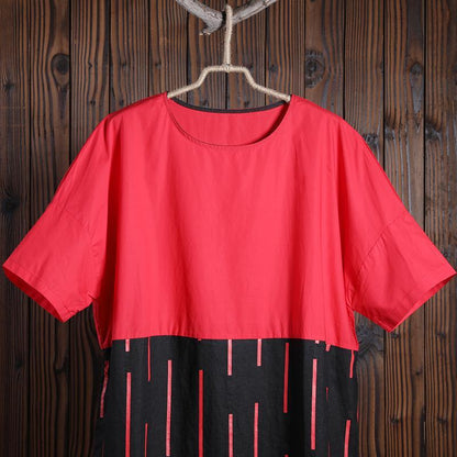 Women Summer Casual Other Mid-Calf Pullover Loose Short Sleeve Dress