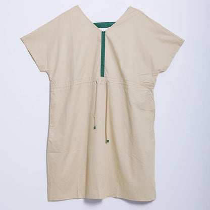 Women Summer Casual Short Sleeve Solid Pullover Loose Dress