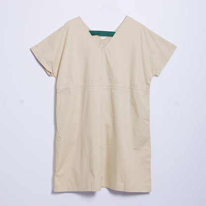 Women Summer Casual Short Sleeve Solid Pullover Loose Dress