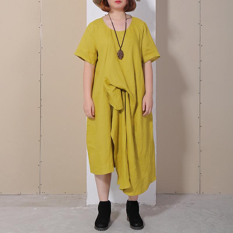 Women Summer Casual Solid Loose Short Sleeve Dress