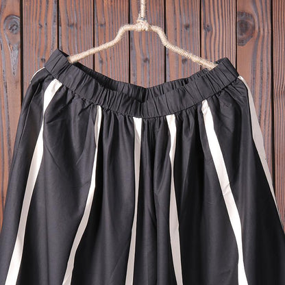 Women Summer Casual Stripe Wide Leg Pants