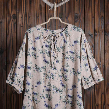 Women Summer Floral Casual Short Sleeve Loose Dress