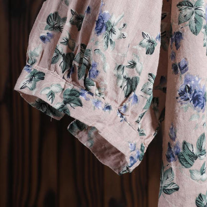 Women Summer Floral Casual Short Sleeve Loose Dress