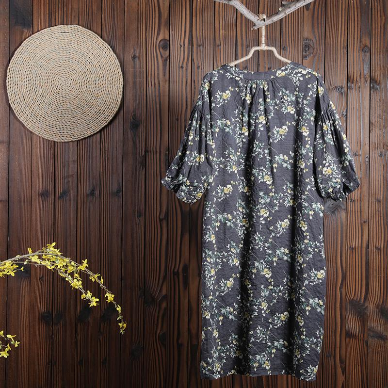 Women Summer Floral Casual Short Sleeve Loose Dress