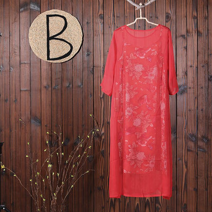 Women Summer Floral Split Casual Two Piece Suit