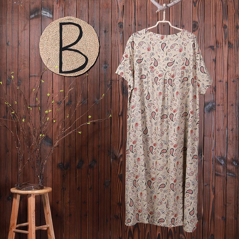 Women Summer Print Split High Low Hem Maxi Dress