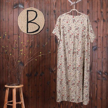 Women Summer Print Split High Low Hem Maxi Dress