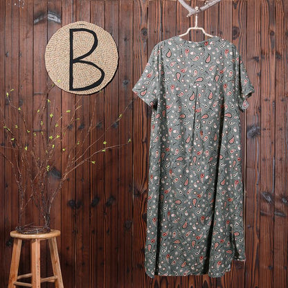 Women Summer Print Split High Low Hem Maxi Dress