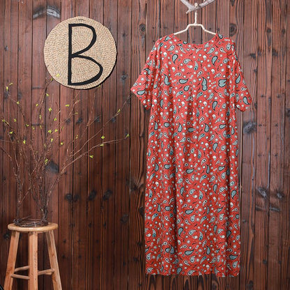 Women Summer Print Split High Low Hem Maxi Dress