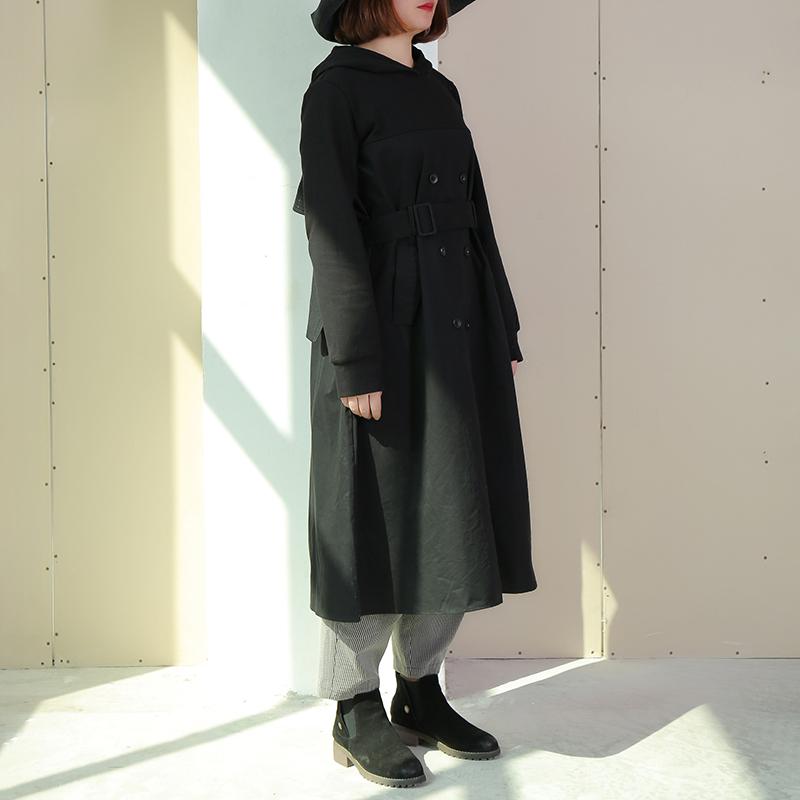 Women Winter Casual Cotton Solid Loose Long Sleeve Trench Coat