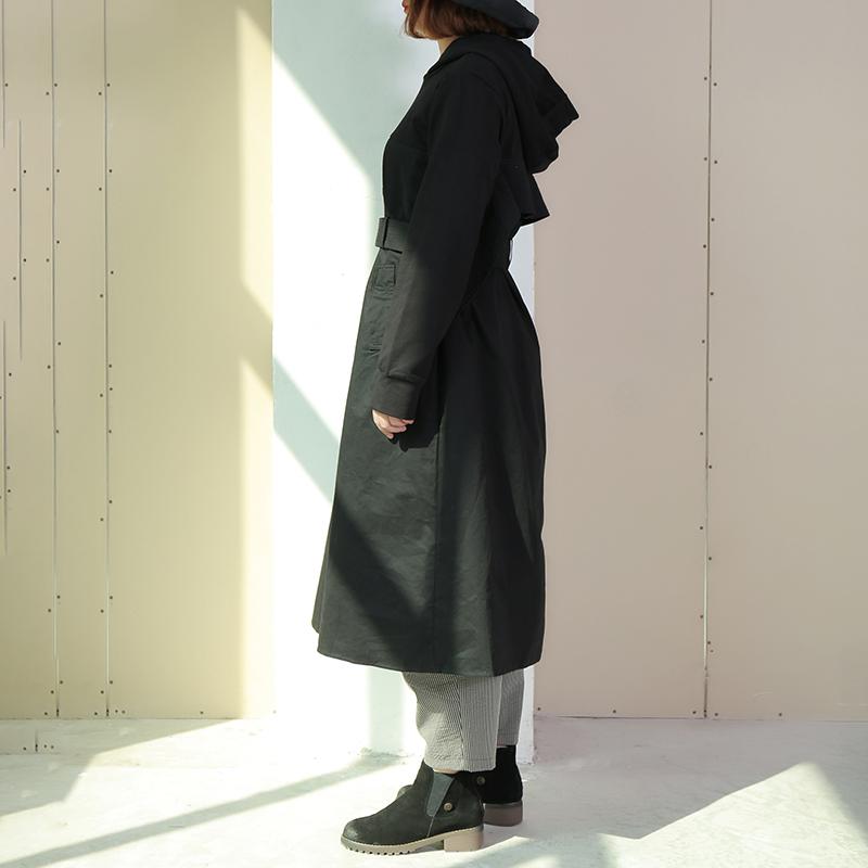 Women Winter Casual Cotton Solid Loose Long Sleeve Trench Coat