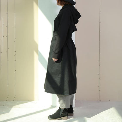 Women Winter Casual Cotton Solid Loose Long Sleeve Trench Coat