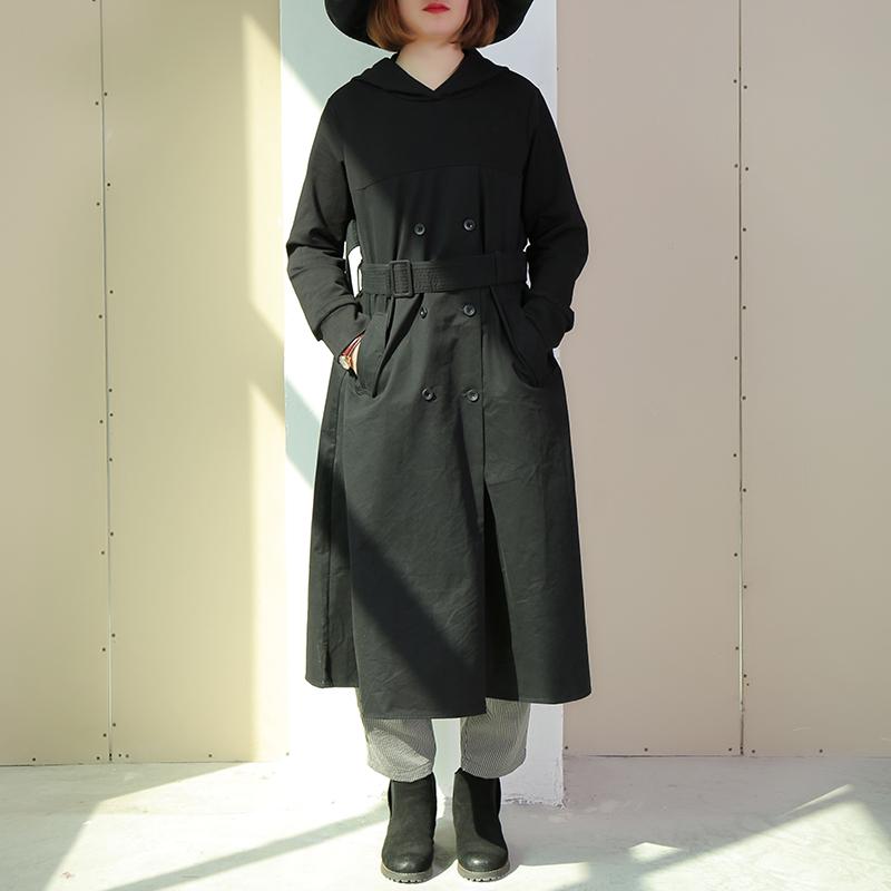 Women Winter Casual Cotton Solid Loose Long Sleeve Trench Coat