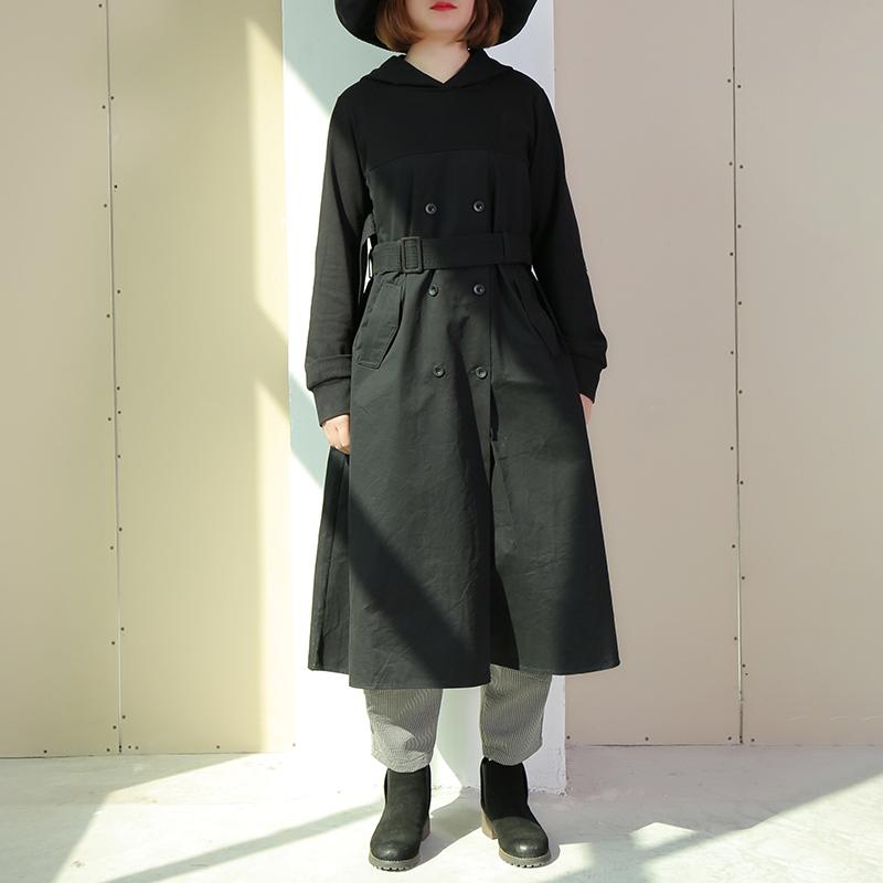Women Winter Casual Cotton Solid Loose Long Sleeve Trench Coat