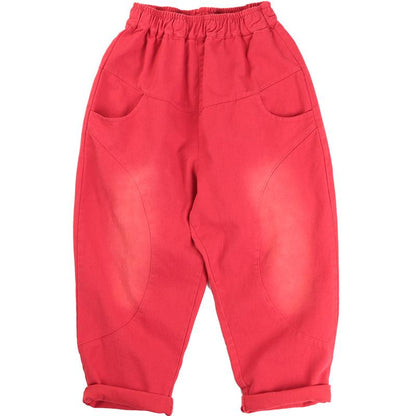 Womens Baggy Washed Plain Casual Harem Pants