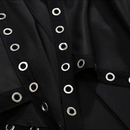 Womens Punk Metallic Cardigan Windbreaker Coat