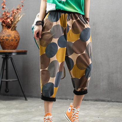 Womens Summer Geometric Casual Capri Harem Pants