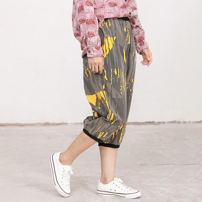 Womens Summer Geometric Casual Capri Harem Pants