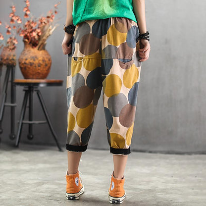 Womens Summer Geometric Casual Capri Harem Pants
