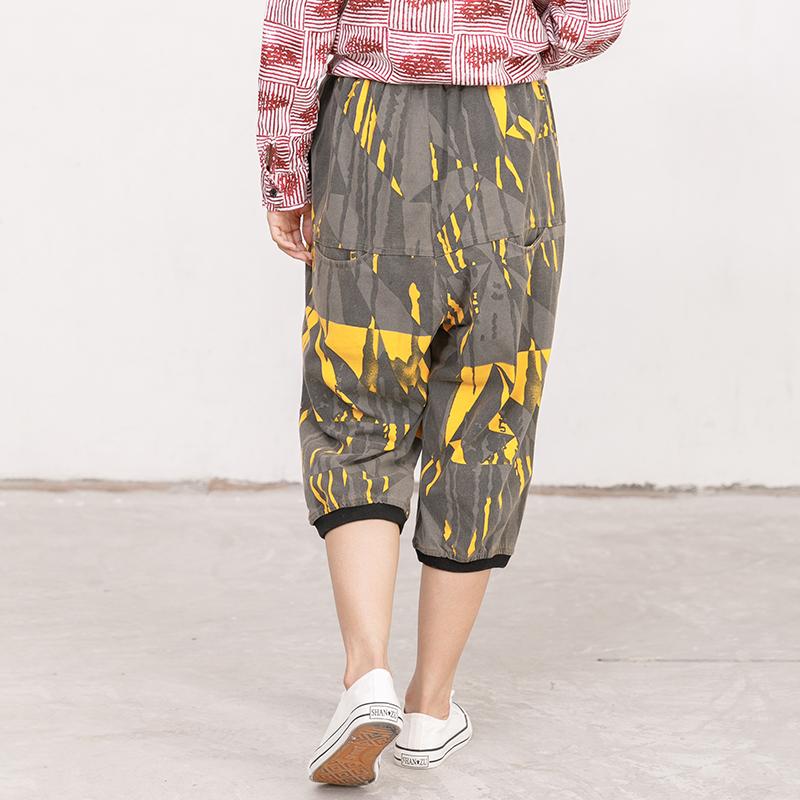 Womens Summer Geometric Casual Capri Harem Pants