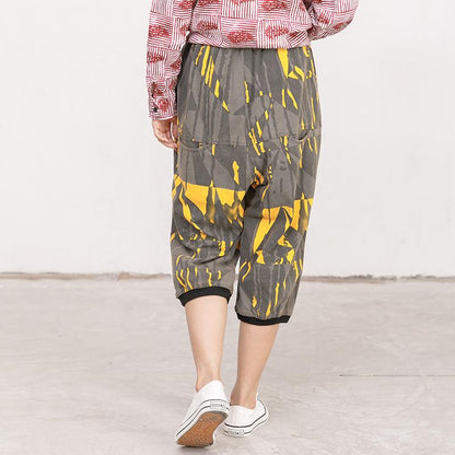 Womens Summer Geometric Casual Capri Harem Pants