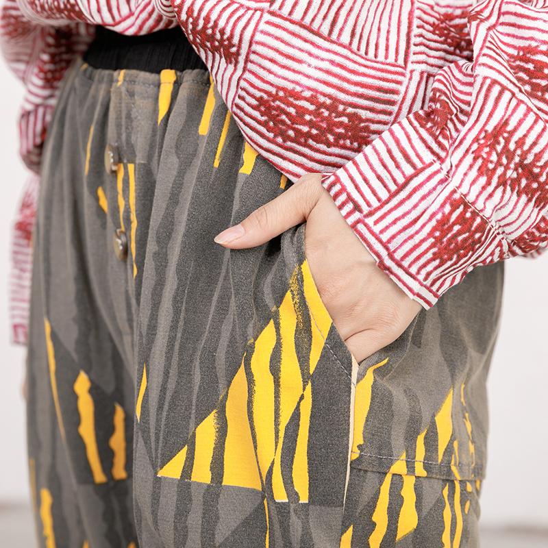 Womens Summer Geometric Casual Capri Harem Pants