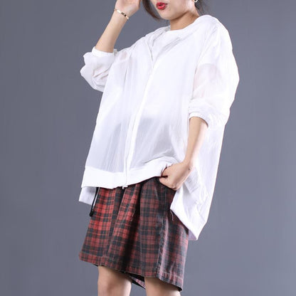 Womens Thin Hooded Zip Up Sun Protection Jacket
