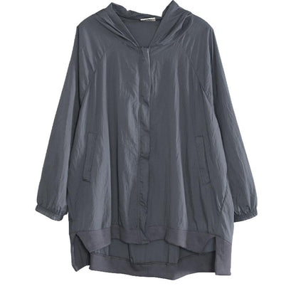 Womens Thin Hooded Zip Up Sun Protection Jacket