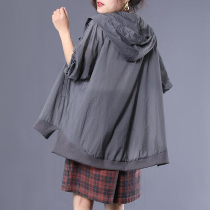 Womens Thin Hooded Zip Up Sun Protection Jacket