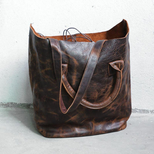 Leather Casual Women Brown Handbag