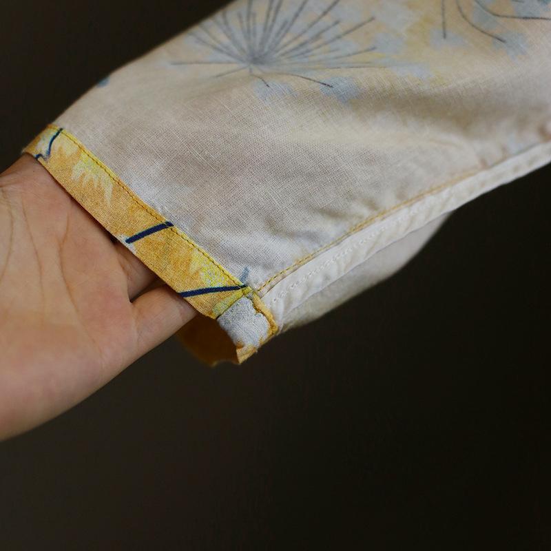 Yellow Flower Print Folk Style Long Dress