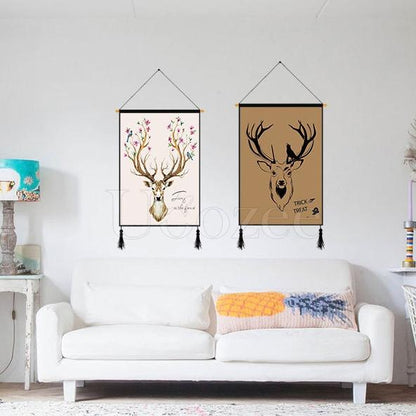 Modern Deer Printed Wall Hanging Decoration