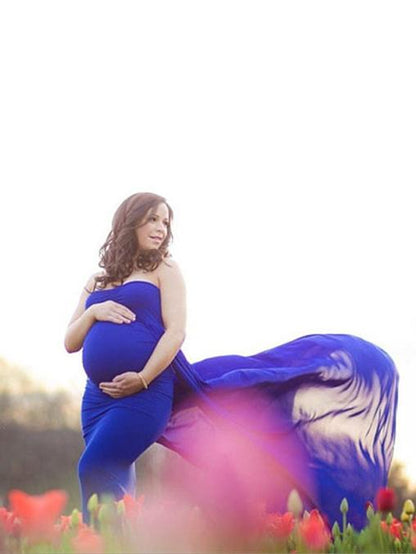 Maternity Strapless Maxi Dress