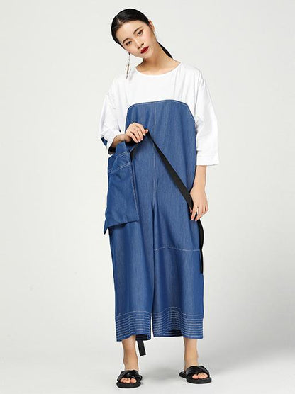 Original Denim Split-joint Jumpsuits