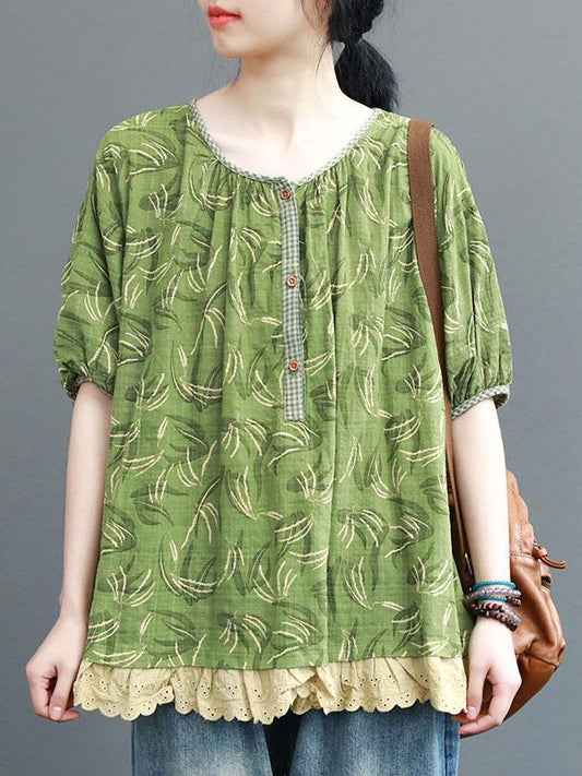 Loose Lacy Split-joint T-shirt