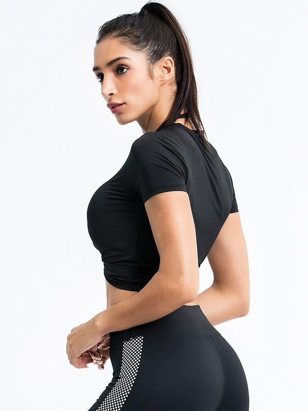 Solid Quick Dry Sports T-Shirt Yoga Tops