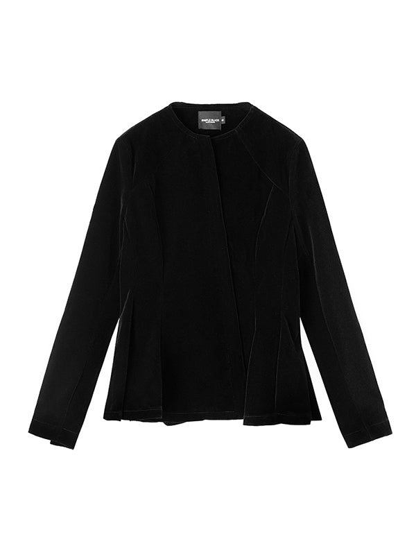 Simple Solid Color Stand Collar Zipper Jacket